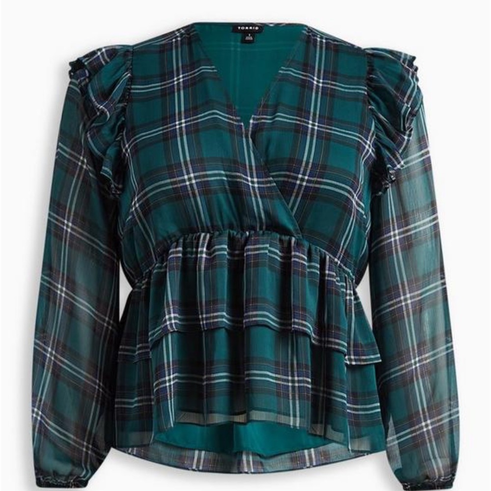 NWOT torrid Sz 0 Tartan Plaid Blouse